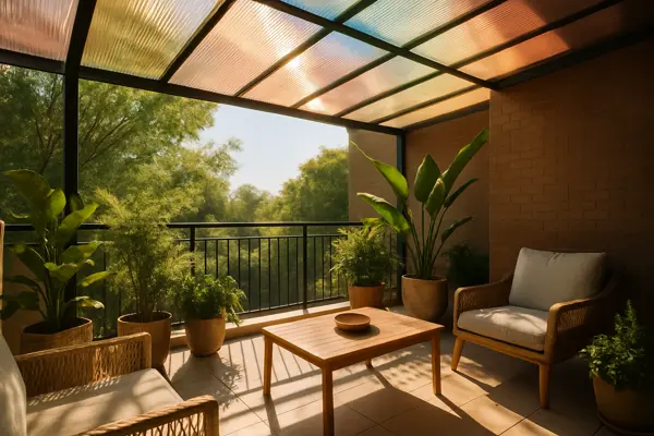 Como escolher a cor certa de policarbonato translúcido para sua varanda.