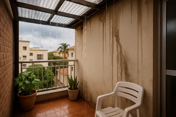 Como evitar infiltrações em varandas cobertas com policarbonato translúcido.