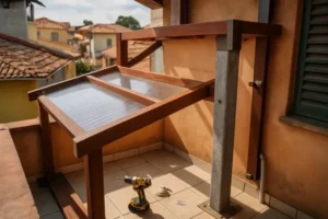 Como reforçar a estrutura da varanda para suportar telha de policarbonato.