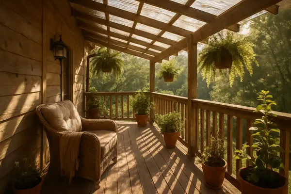 Estilos de varandas pequenas que ficam mais bonitas com telha translúcida.