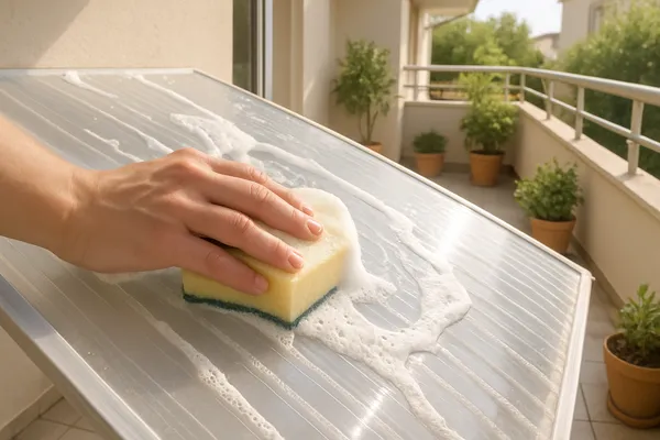Guia de manutenção simples para telha translúcida de policarbonato residencial.